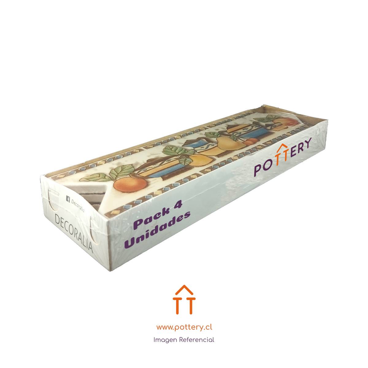 Pack 4 unidades Listel Rombo Gris - 5,5x26cm
