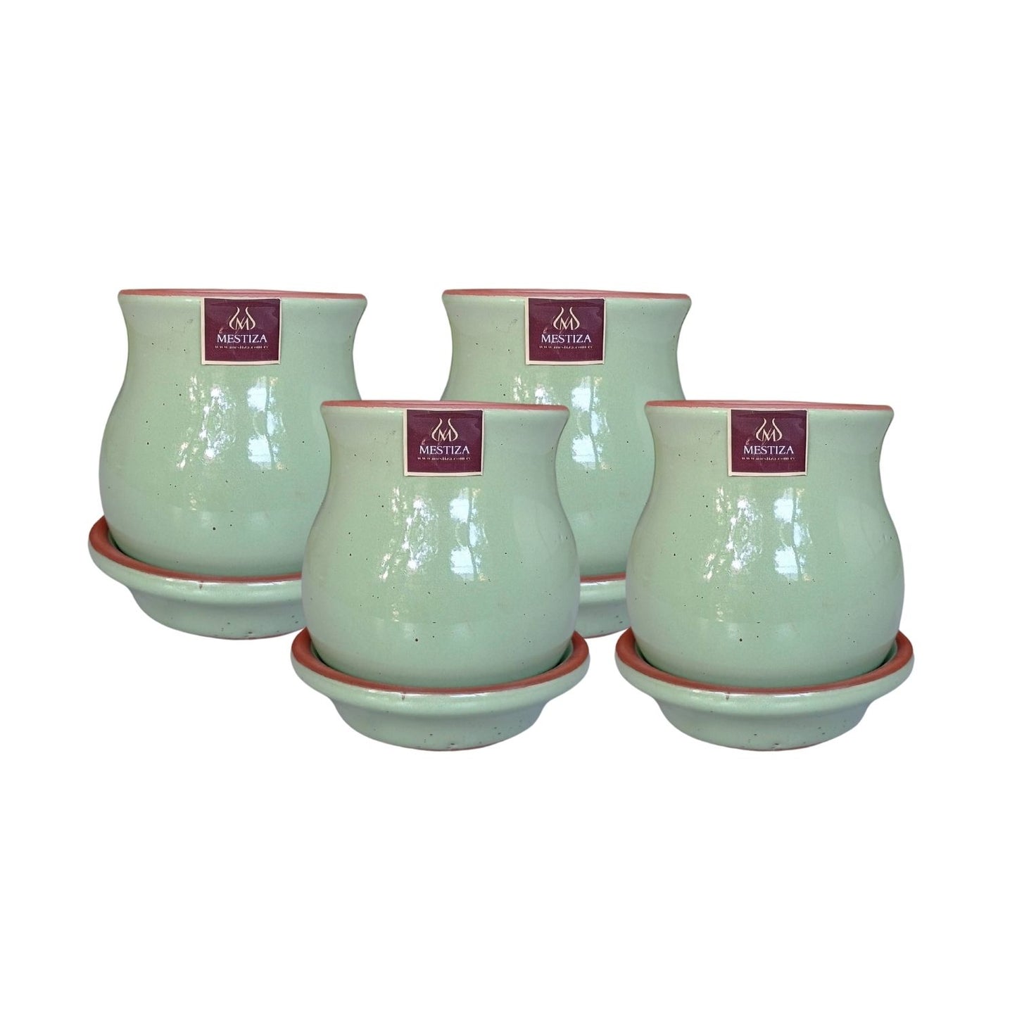 Set de Cantaritos con Platos Menta Miel