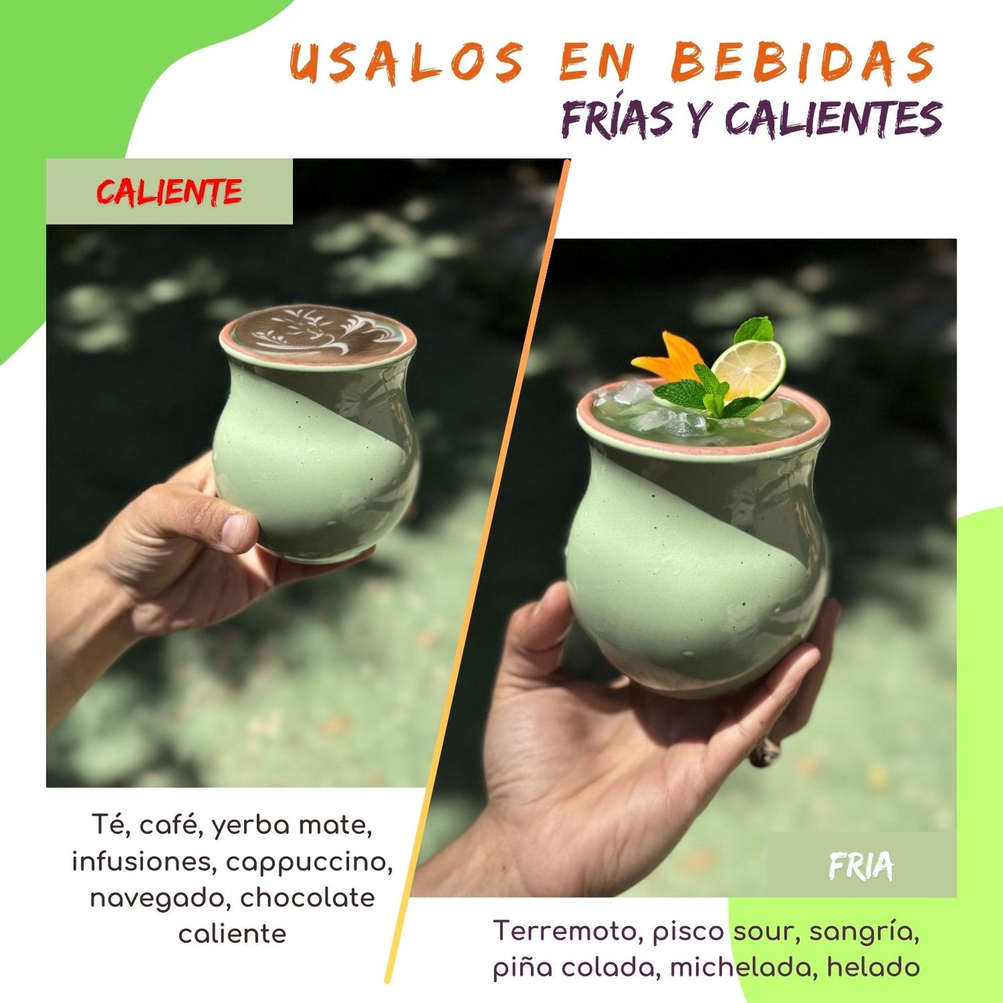 Set de Cantaritos con Platos Menta Miel