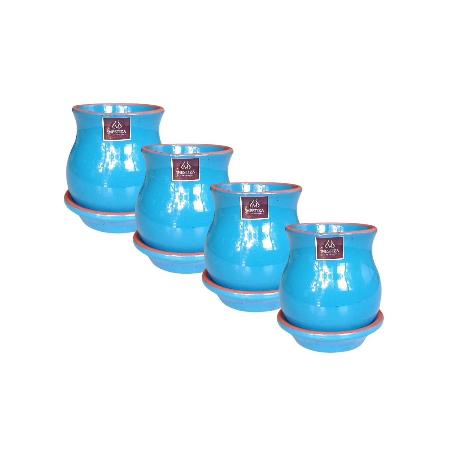 Set de Cantaritos con Platos Azul Miel