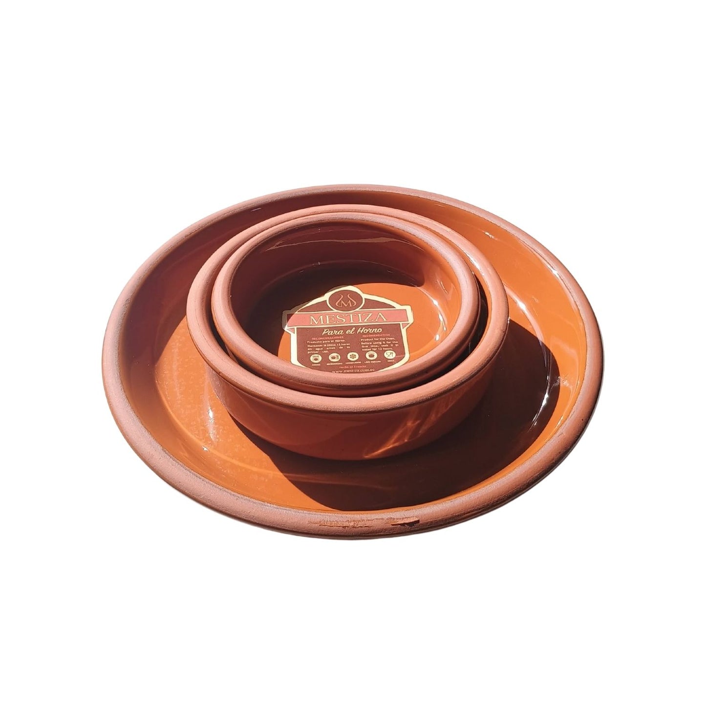 Set Cazuelas Sin Asa con Plato Pura Miel