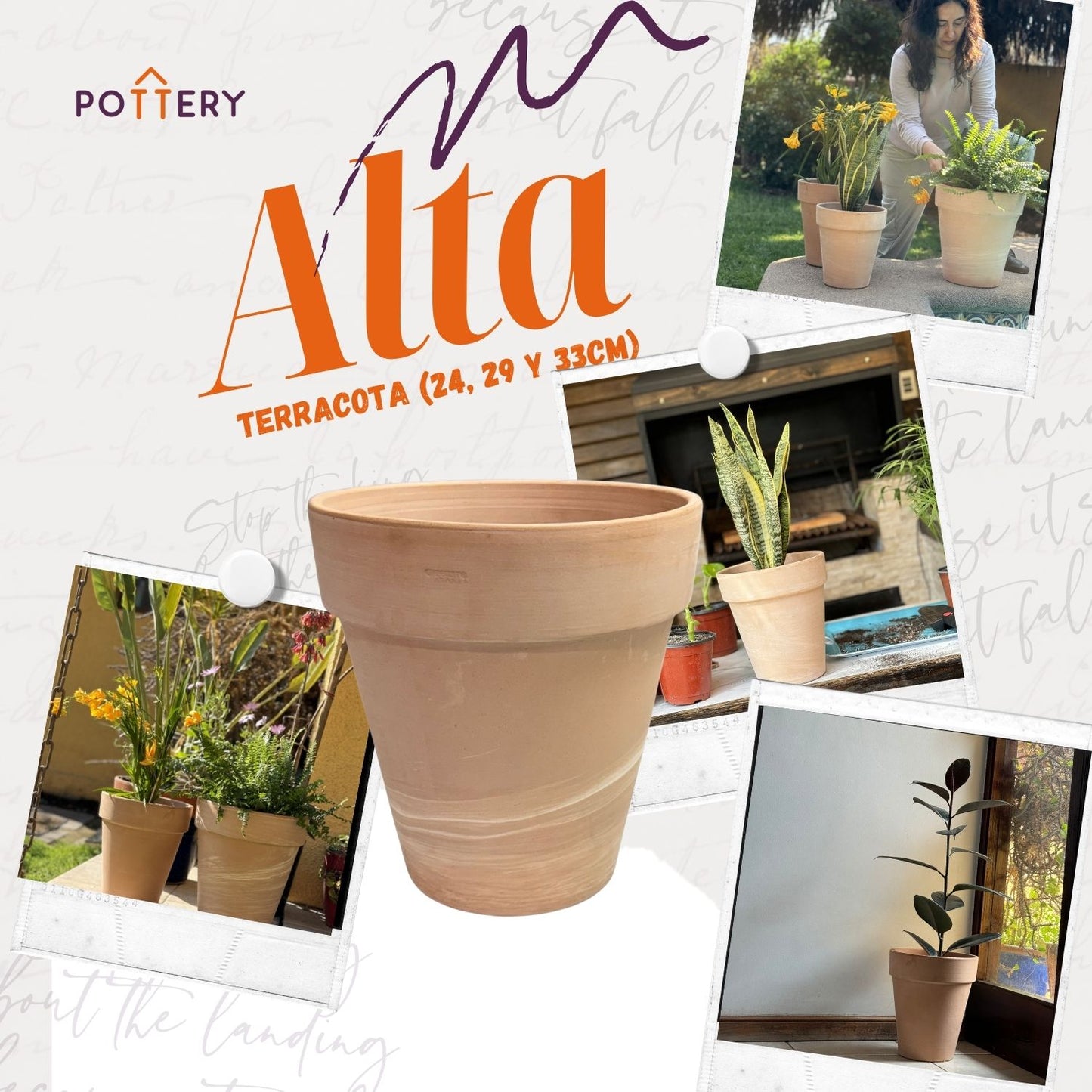 Macetero Alto Duo Terracota 22