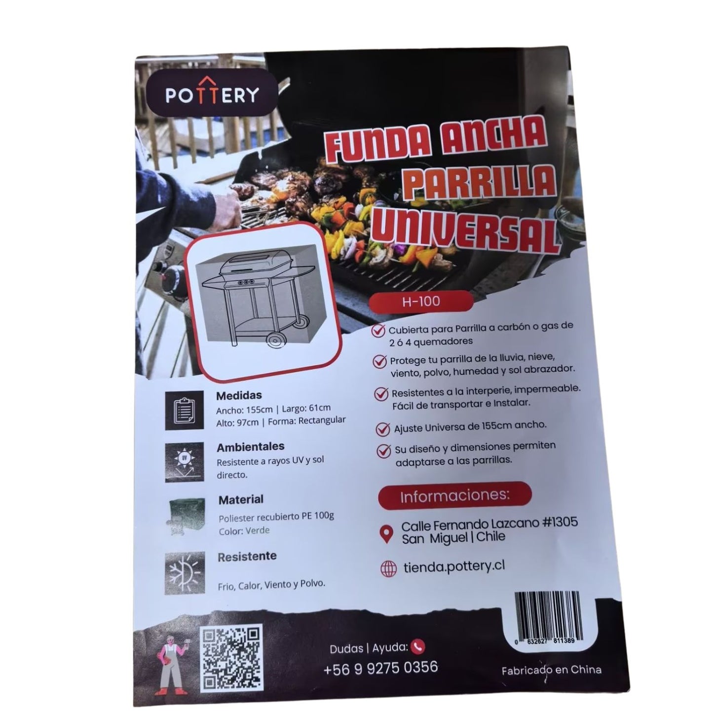 Funda Universal Ema100 Parrilla, Motos, Bicicletas, Muebles
