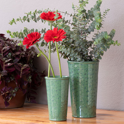 Florero Ceramico Verde Musgo