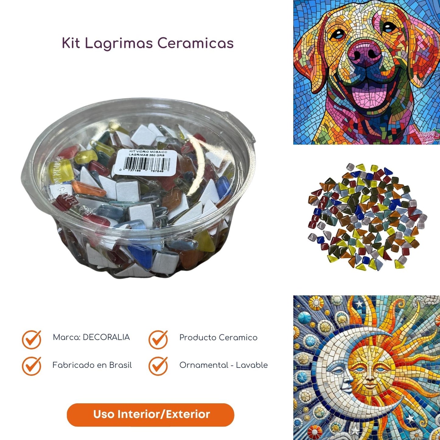Kit Mosaico Lágrimas 350grs