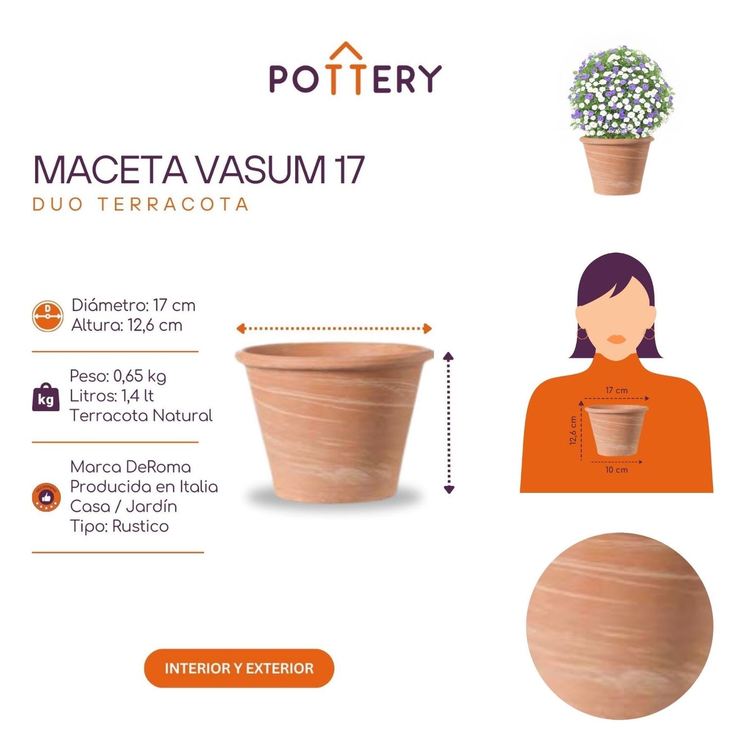 Macetero Vasum Duo Terracota 17