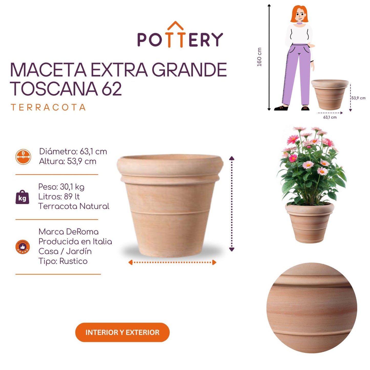Maceta Extra Grande Toscana