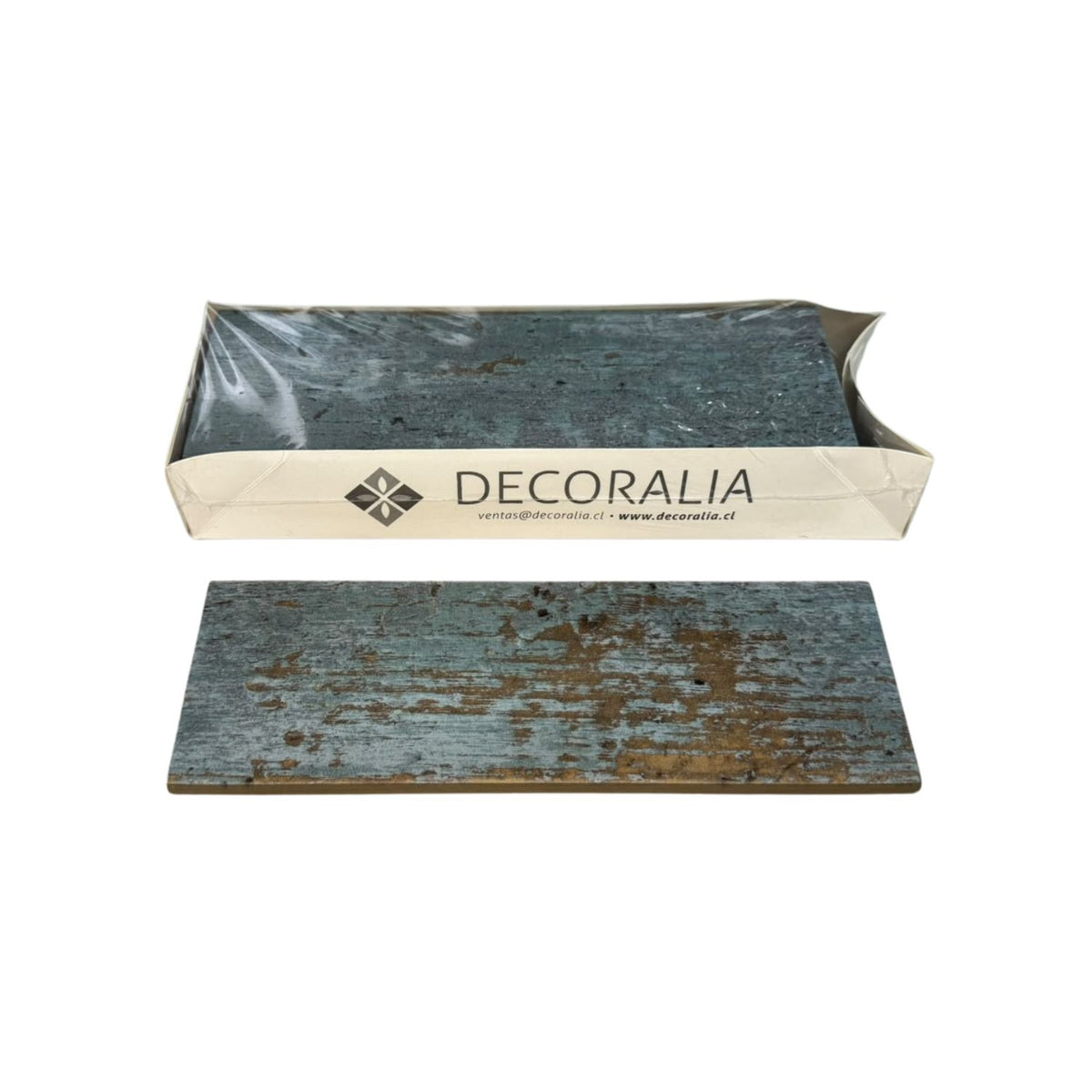 Pack de 5 Enchape Ceramico Vintage Azul Esverdeado (22x7cm c/u)
