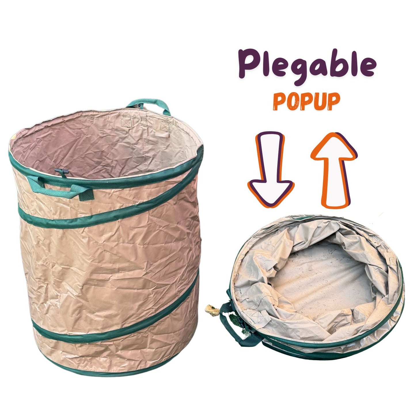Bolsa Multiuso PopUp Plegable 92Lts Beige PVC300g