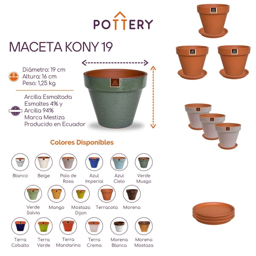Maceta Kony 19 cm Terra Color