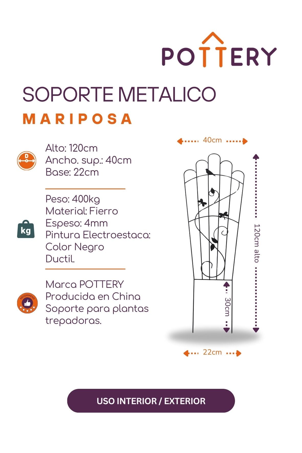 Soporte para Plantas Trepadora Mariposa