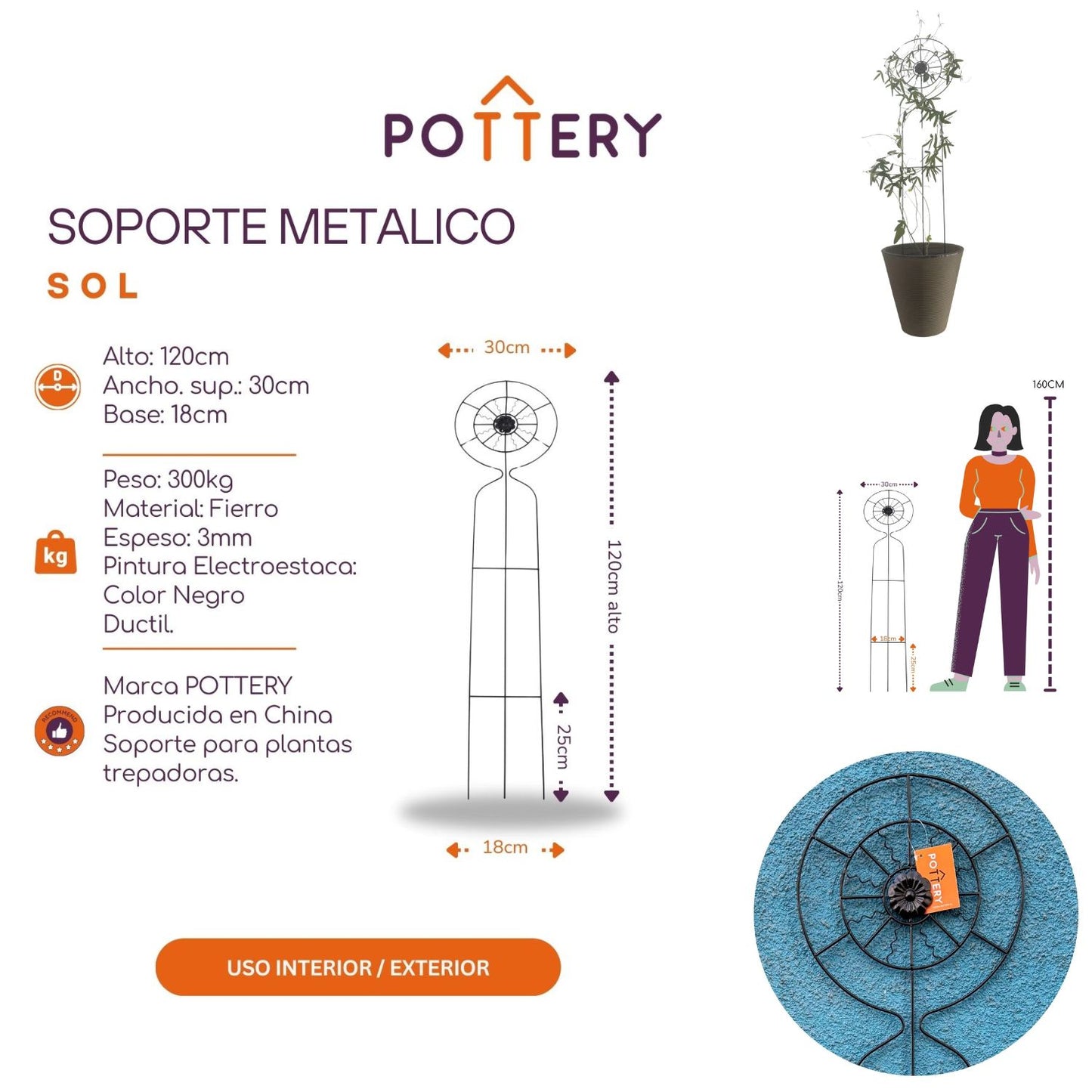 Soporte para Plantas Trepadora Sol