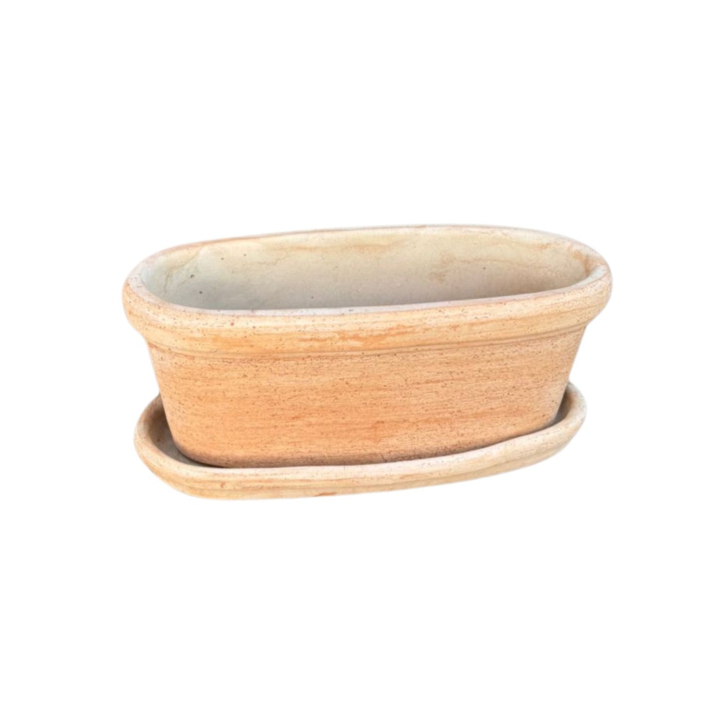 Jardinera Etrusca con Plato 35cm Ovalada Terracota