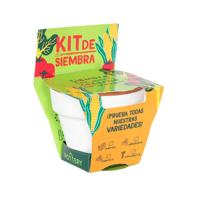 Kit de Siembra Kony 8 Blanca con Semillas de Albahaca