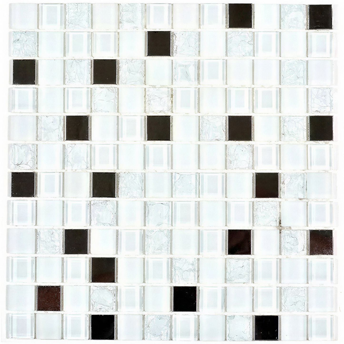 Malla Mosaico Blanco/Plata - 30x30 cm