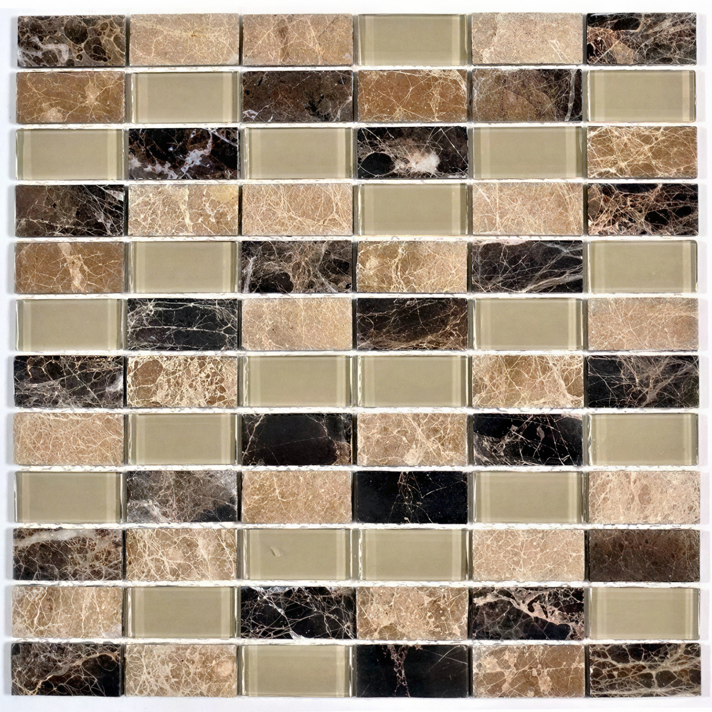 Malla Mosaico Rectángulos Terra Beige - 30x30 cm