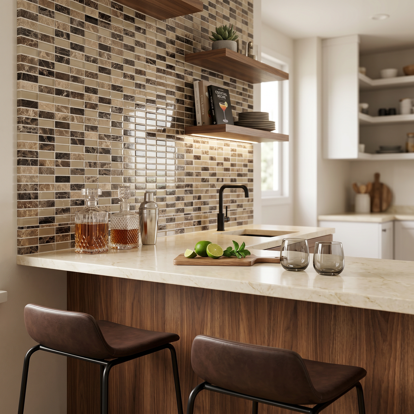 Malla Mosaico Rectángulos Terra Beige - 30x30 cm