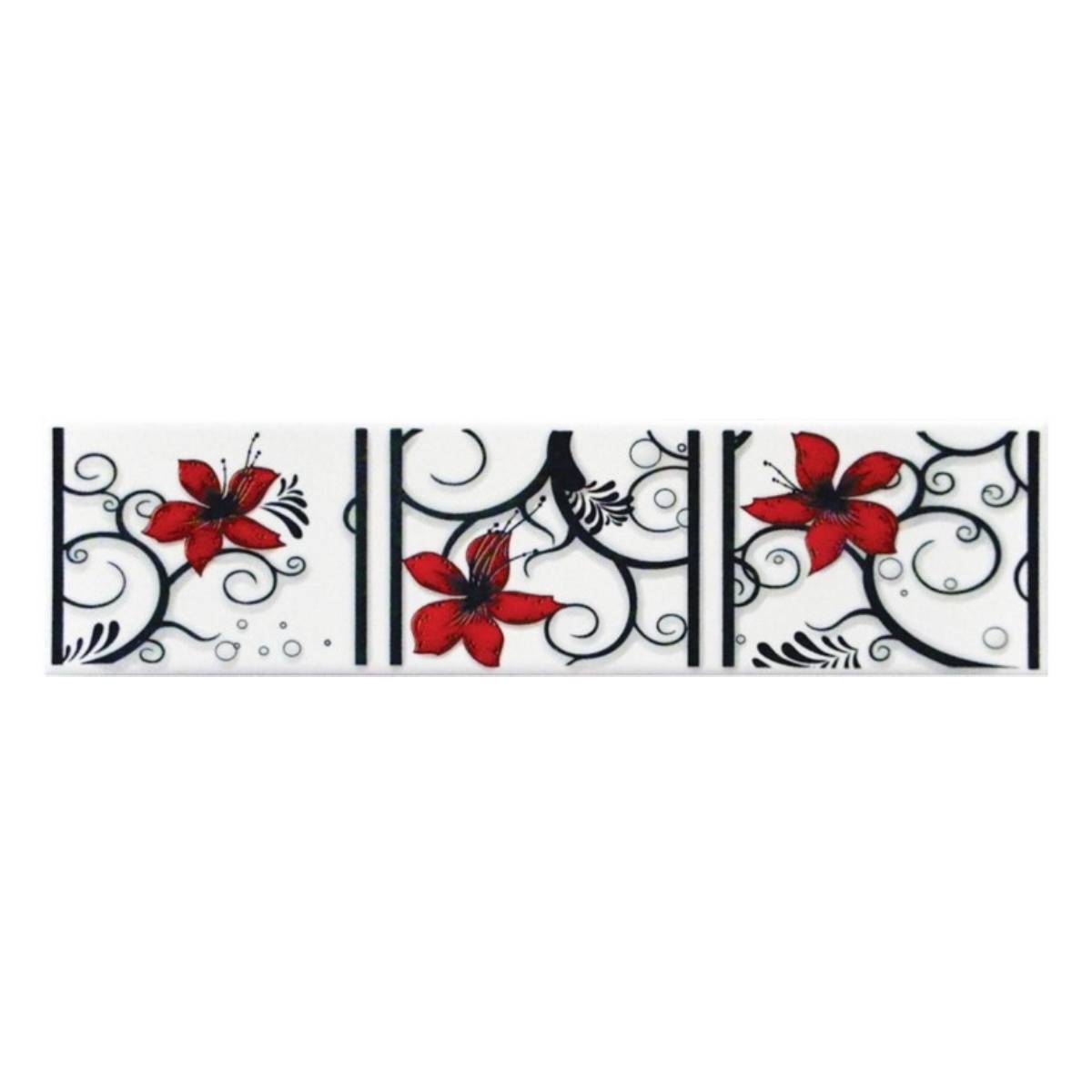 Pack 3 unidades Listel Belky Rojo - 8,5x35cm