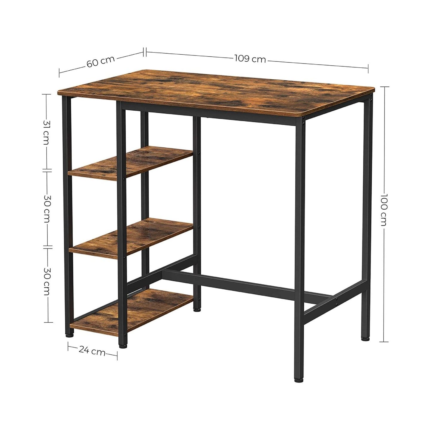 Mesa de Comedor con 3 Estantes - DURC11