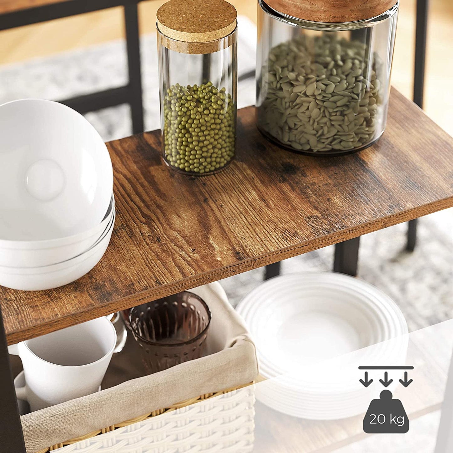 Mesa de Comedor con 3 Estantes - DURC11