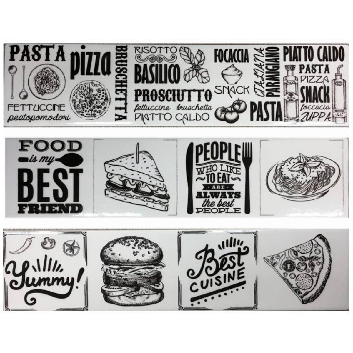 Pack 3 unidades Listel Modern Food - 8,5x35cm