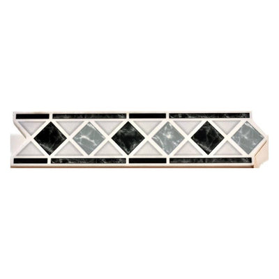Pack 4 unidades Listel Rombo Gris - 5,5x26cm