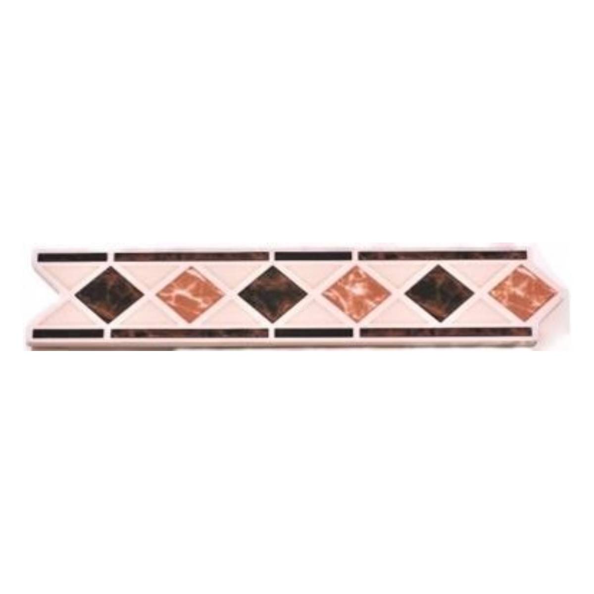 Pack 4 unidades Listel Rombo Marron - 5,5x26cm