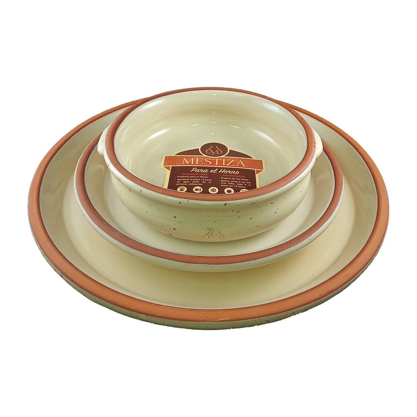 Set de Platos y Cazuelas Crema Miel