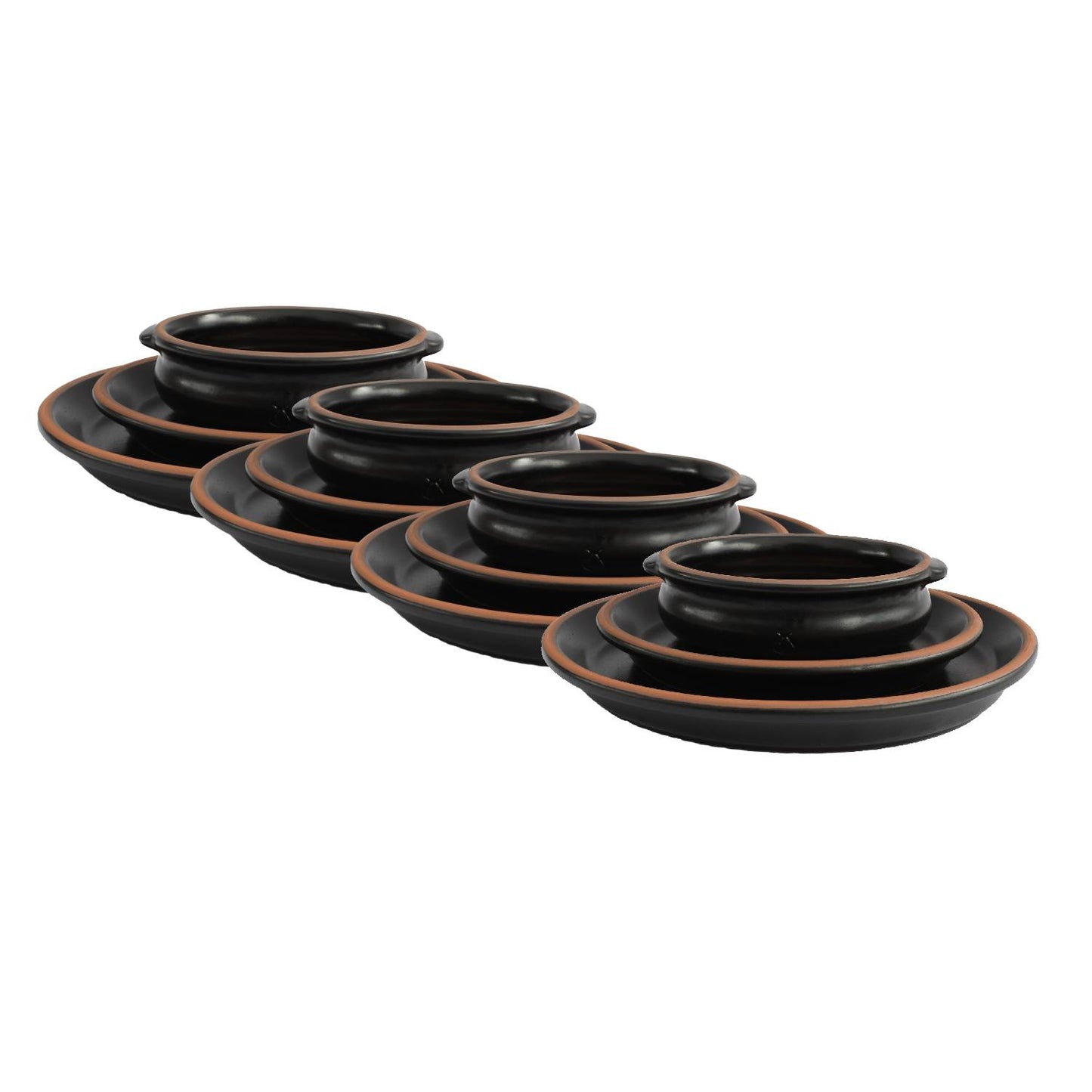 Set de Platos y Cazuelas Negro Ébano