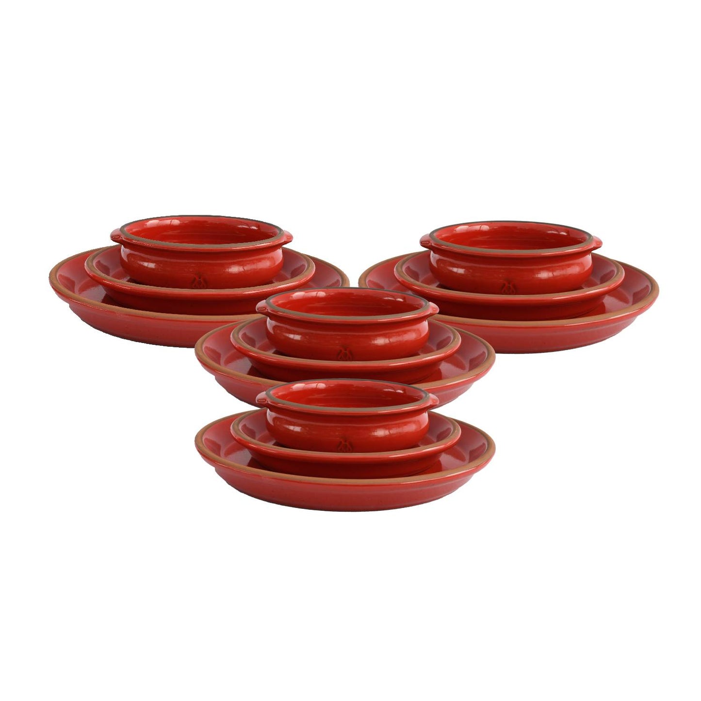 Set de Platos y Cazuelas Rojo Fuego