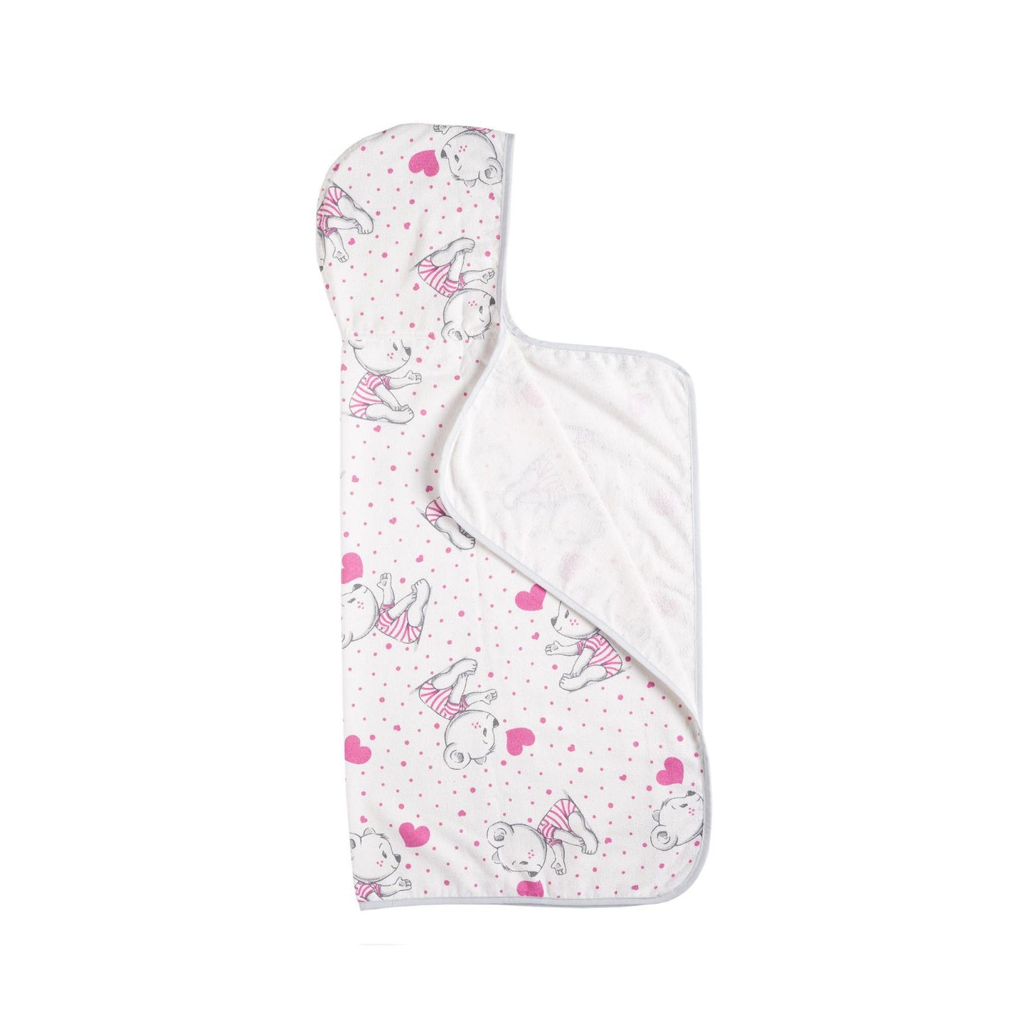 Toalla Capucha De Algodón Estampada Bichos Rosados - 75 x 90cm - 300 g/m²